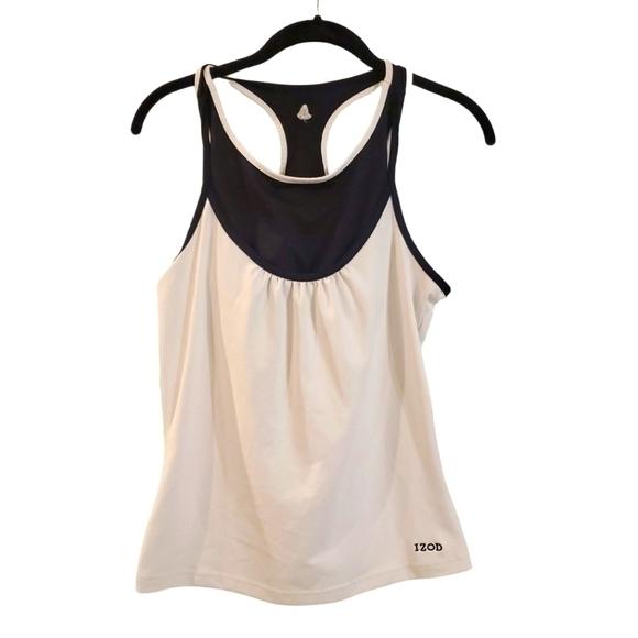 Izod Tops - Izod Women's White‎ Layered Sports Tank with Built-in Bra Small